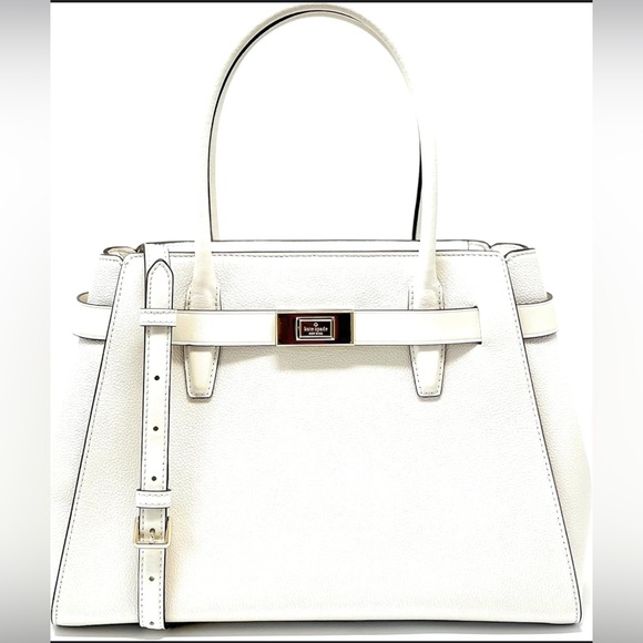 kate spade Handbags - Kate Spade ♠️ Lucia Medium Crossbody Leather Satchel in Parchment (White)